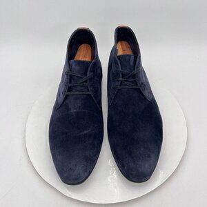 Harrys of London Men Size 9.5 Blue Navy Suede Vibram Sole Ankle Chukka Boot